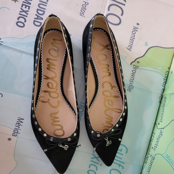 Sam Edelman Black Studded Suede Flats Size 9.6 - Picture 6 of 8